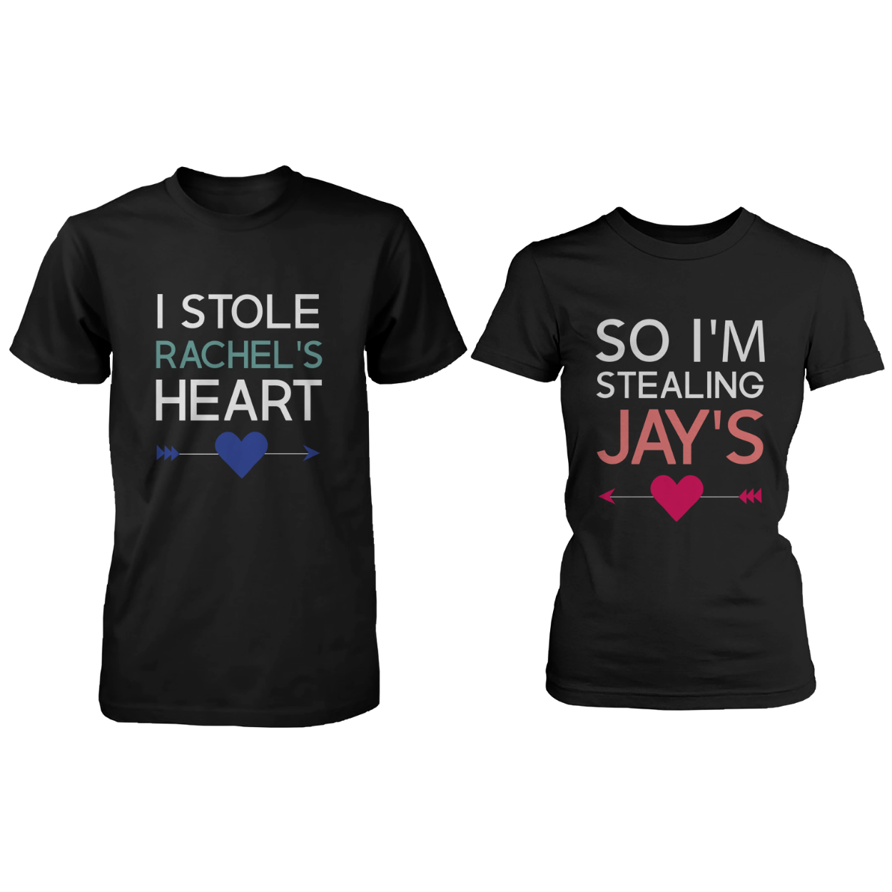 Stole Her Heart And Stealing His Heart Couple T Shirts Design