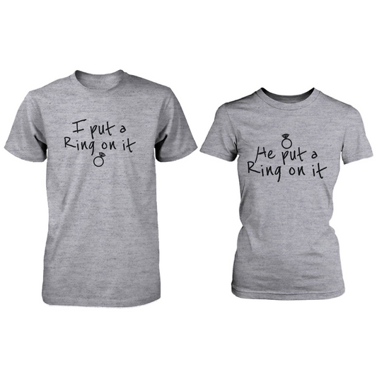 Ring On It Couple Tees His And Hers Wedding Shirt Set Engagement Matching T-Shirt - 365 In Love