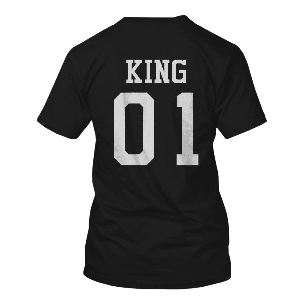 kamp Wereldrecord Guinness Book Overweldigen King 01 And Queen 01 Matching Black And White Back Print Couple T-Shirts |  365 In Love – 365 In Love - Matching Gifts Ideas