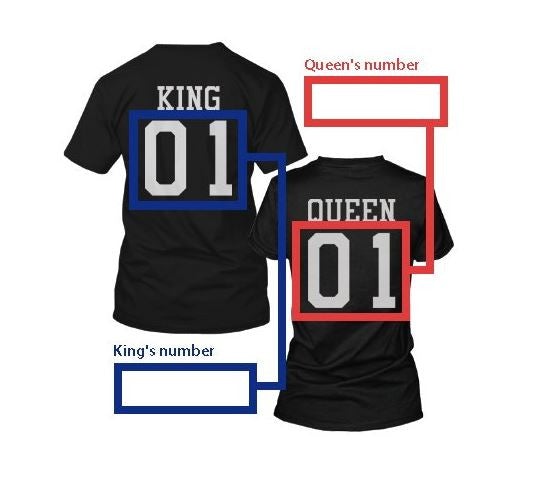 King And Queen Custom Number Matching T-Shirts Personal Year Or Meaningful Number - 365 In Love