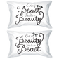 beauty and beast calligraphy pillowcases