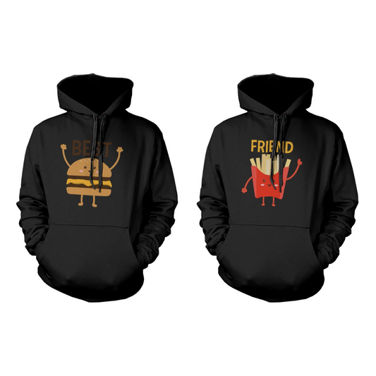 Burger And Fries Bff Hoodies Best Friend Matching Hooded Sweatshirts - 365 In Love