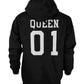 King 01 And Queen 01 Back Print Couple Matching Hoodies Cute Outfit - 365 In Love