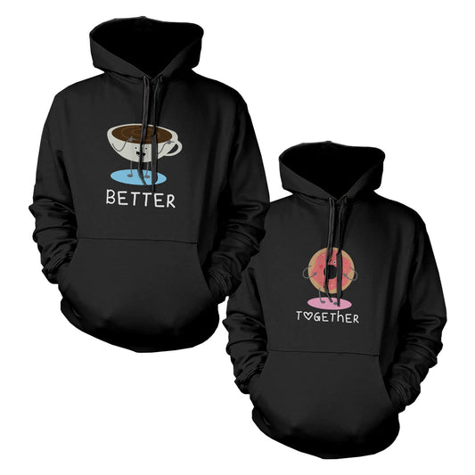 Coffee And Donut Couple Matching Hoodies