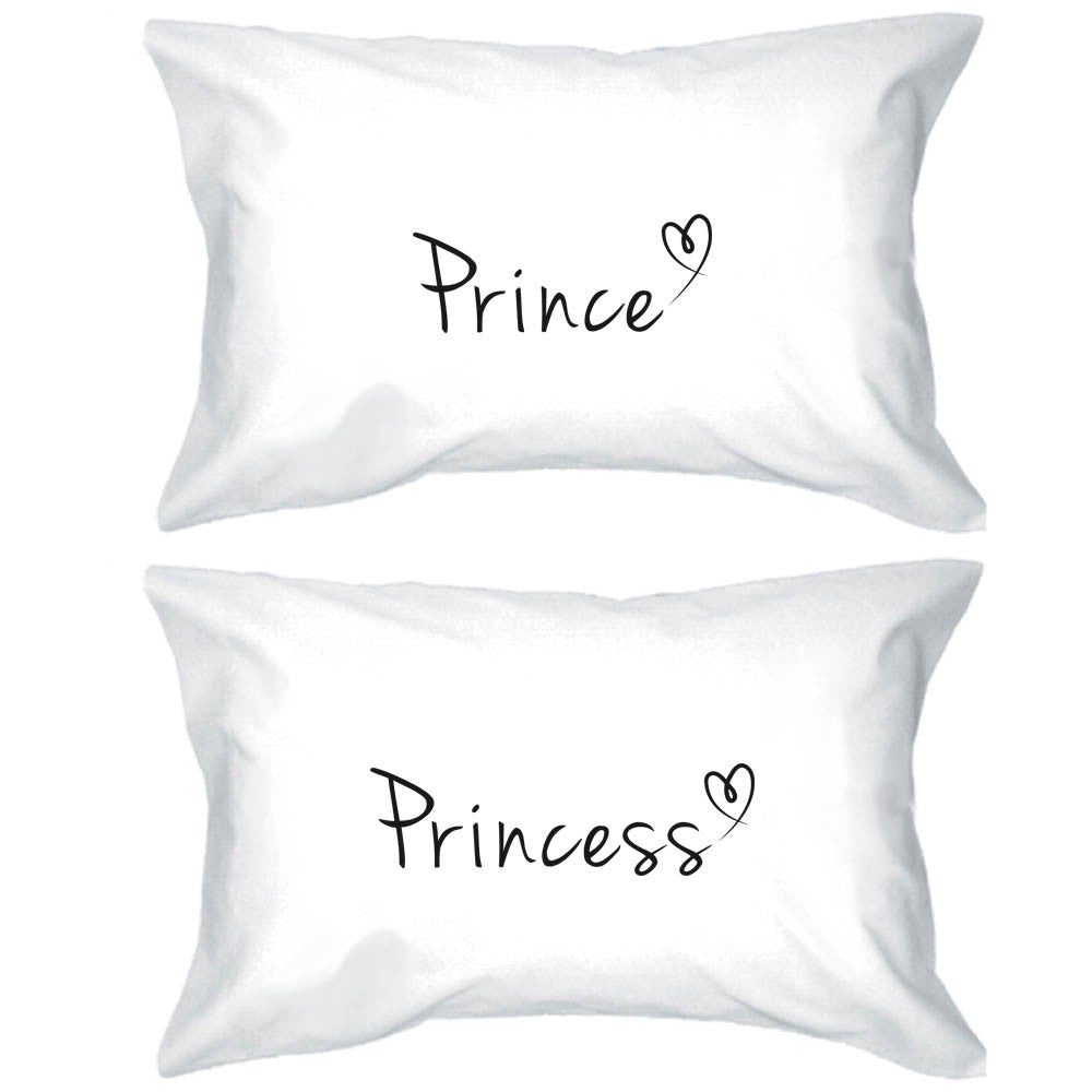 Prince And Princess Pillow Covers 300T Count Matching Couple Pillowcases - 365 In Love