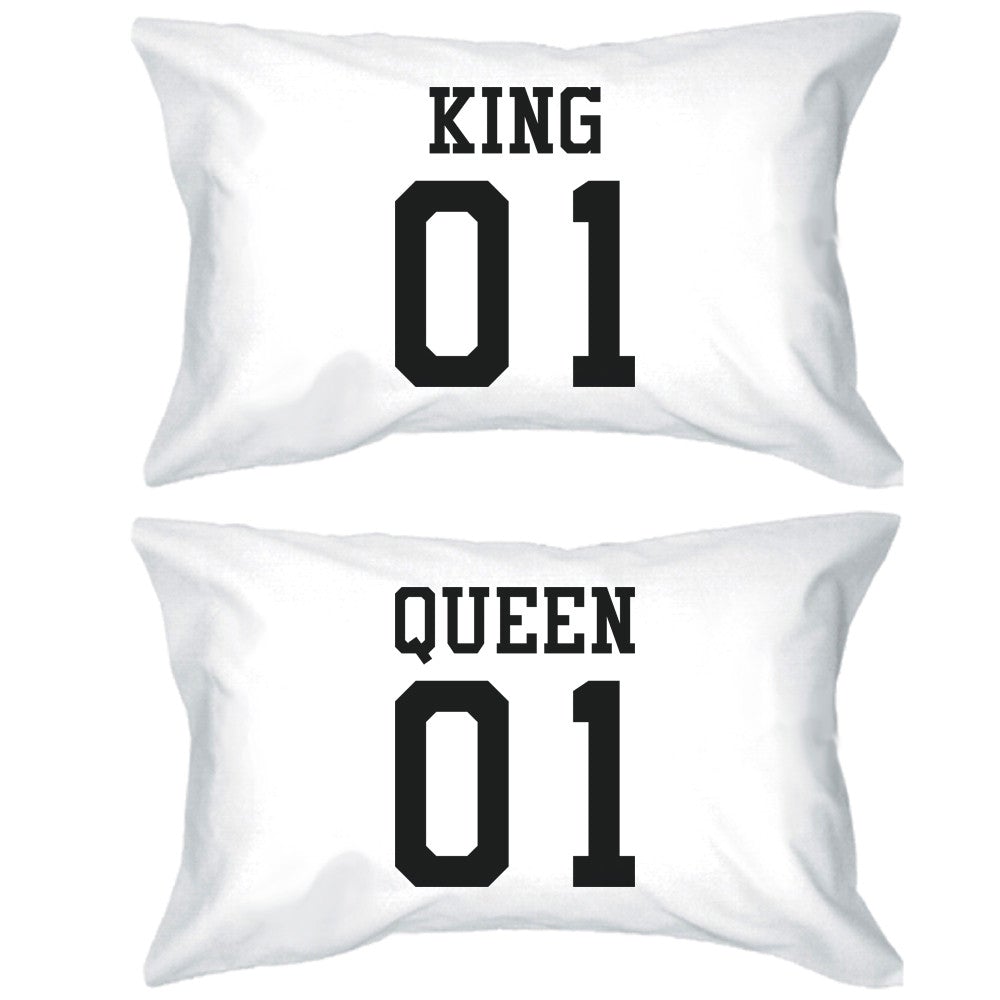 King 01 Queen 01 Couple Pillowcase Set Matching Pillow Covers For Couples - 365 In Love
