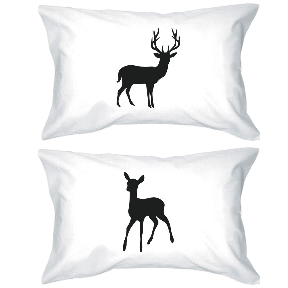 Buck And Doe Couple Pillowcases Deer Pillow Covers Gifts For Loved One - 365 In Love