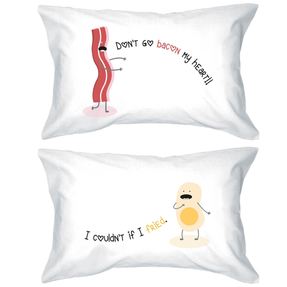 His And Hers Pillowcases Cute Bacon And Egg Matching Couple Pillow Covers - 365 In Love
