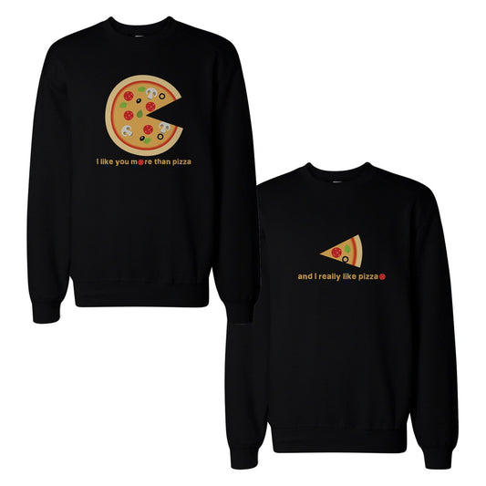 I Like You More Than Pizza Matching Couple Sweatshirts Valentines Day Gift - 365 In Love