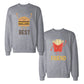 Burger And Fries Best Friend Bff Sweatshirts Matching Sweat Shirts