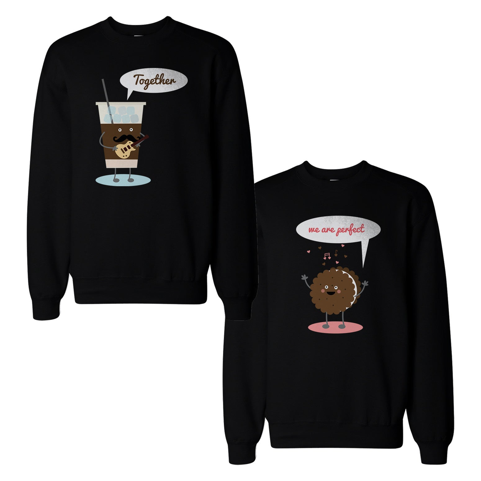 Ice Coffee And Cookie Couple Sweatshirts Cute