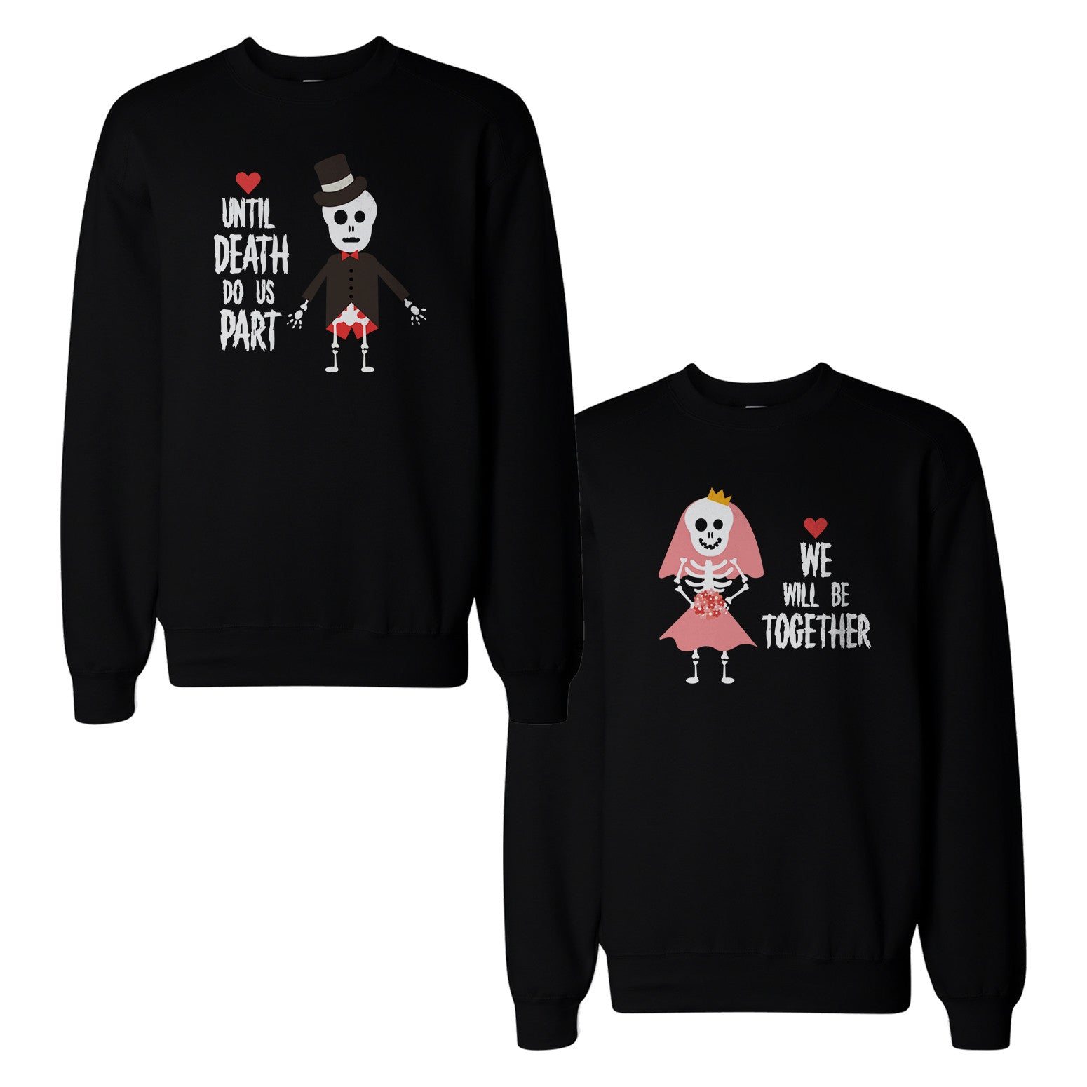 Skeleton Couple Sweatshirts Cute Halloween