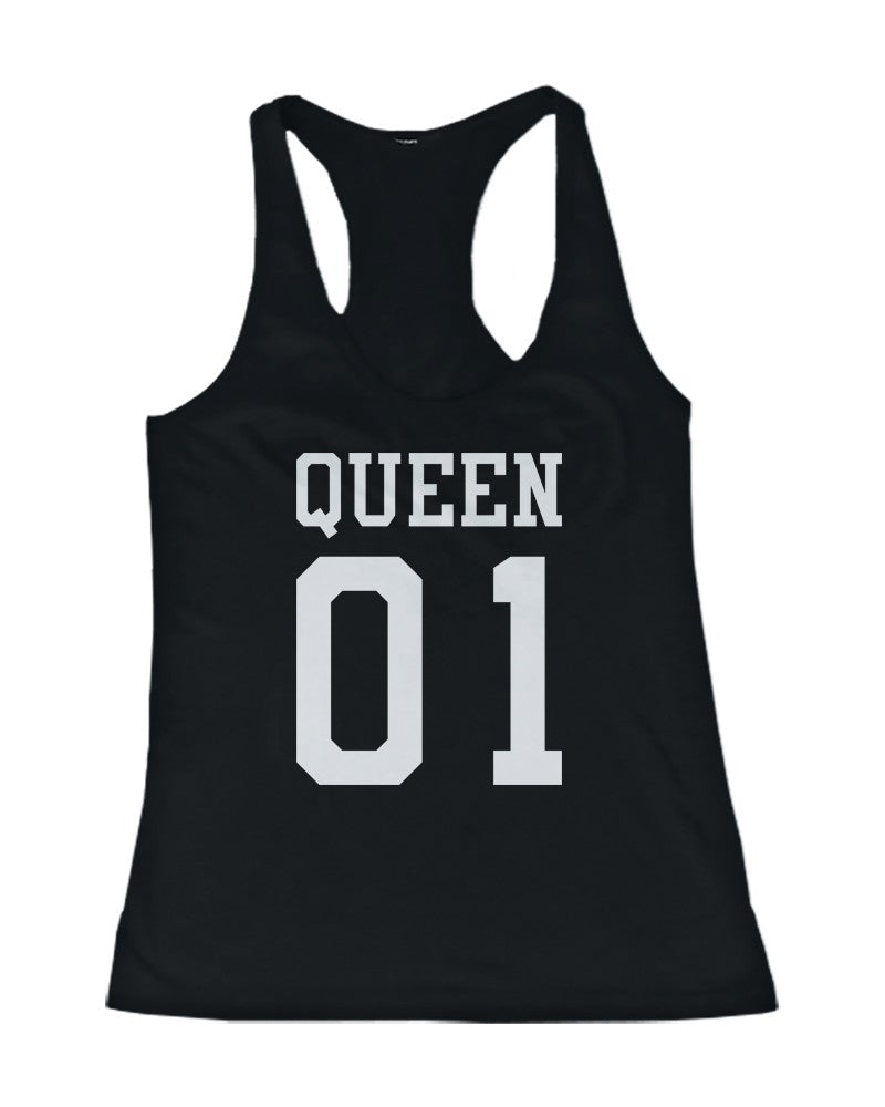King 01 Queen 01 Couple Tank Tops Matching Tanks Summer Vacation Tee - 365 In Love