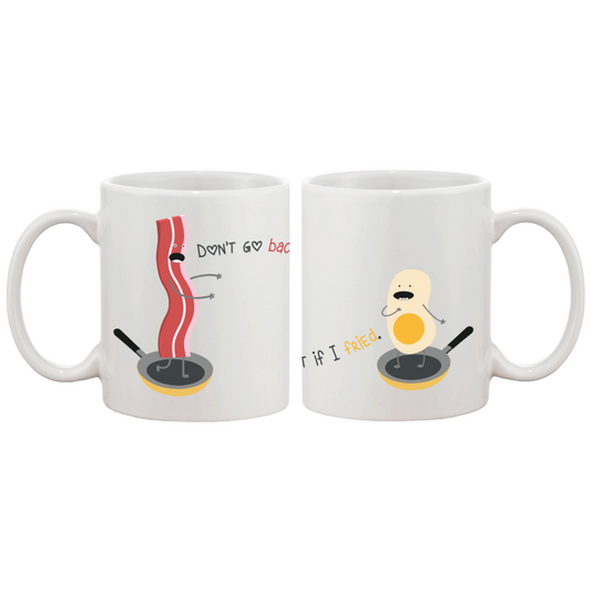 Bacon and Egg Couple Matching Mugs- His and Hers Matching Coffee Mug Cup
