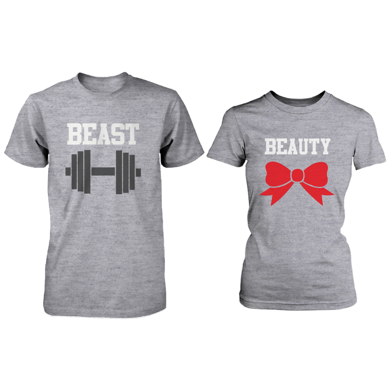 Beauty And Beast Couple'S Workout Shirts
