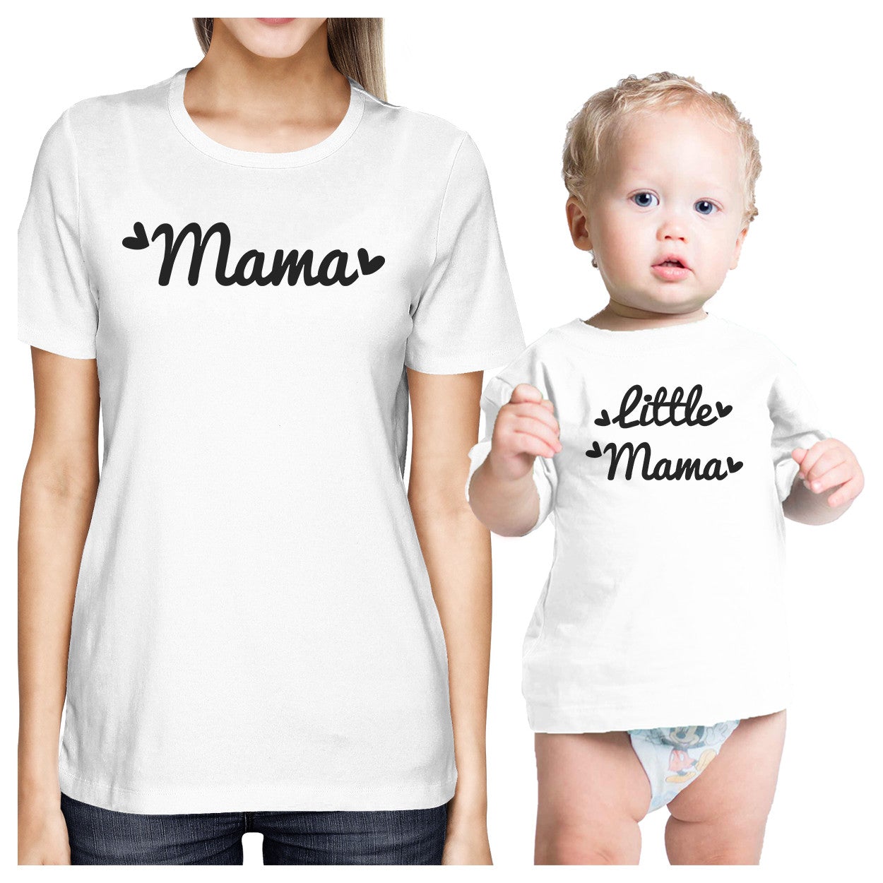 Mama & Little Mama White Mom And Baby Couple Shirt Baby Shower Gift - 365 In Love