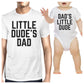 Little Dude White Dad And Baby Boy Matching Tops Funny Dad Gifts - 365 In Love