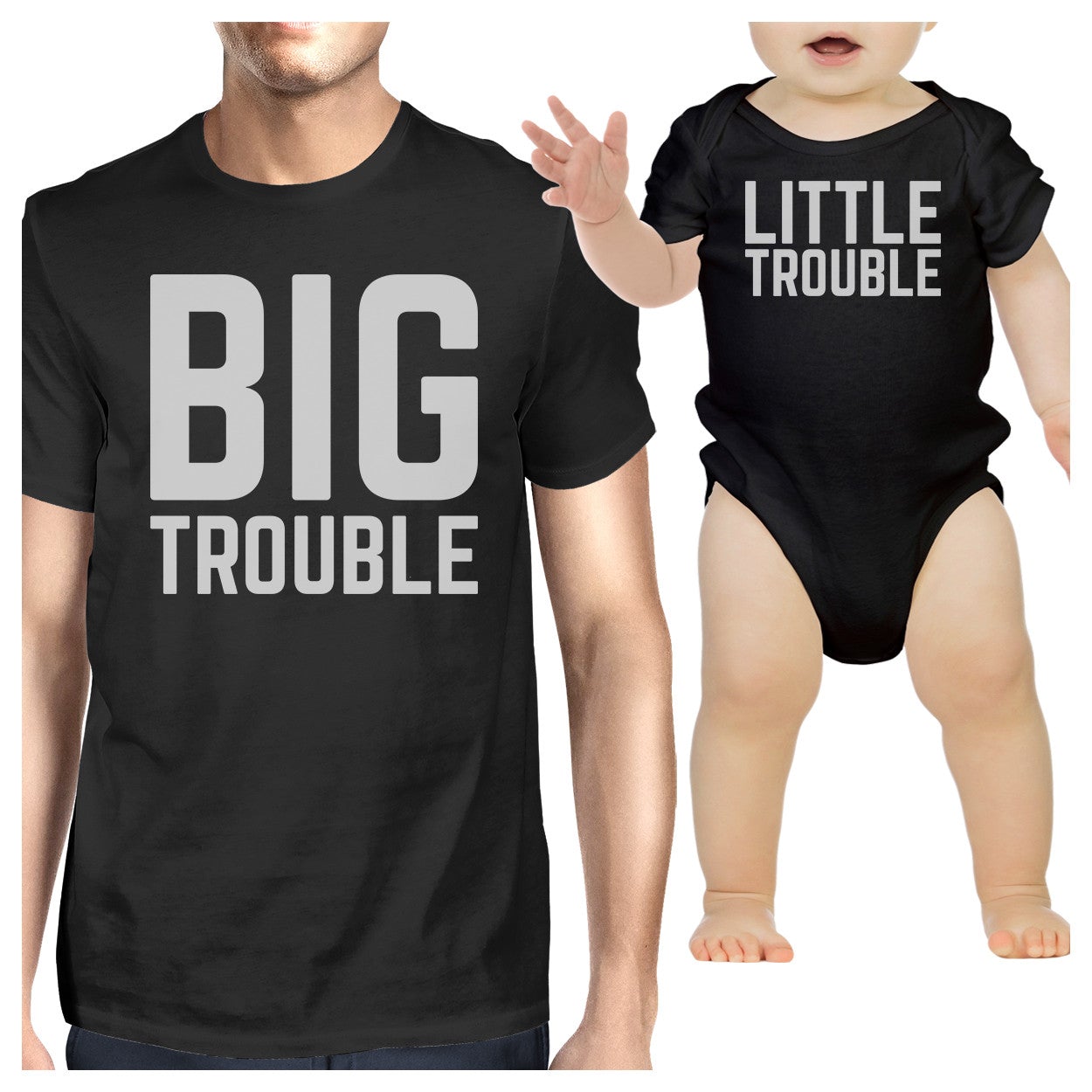 Big Trouble Little Trouble Black Funny Fathers Day Gift For New Dad - 365 In Love