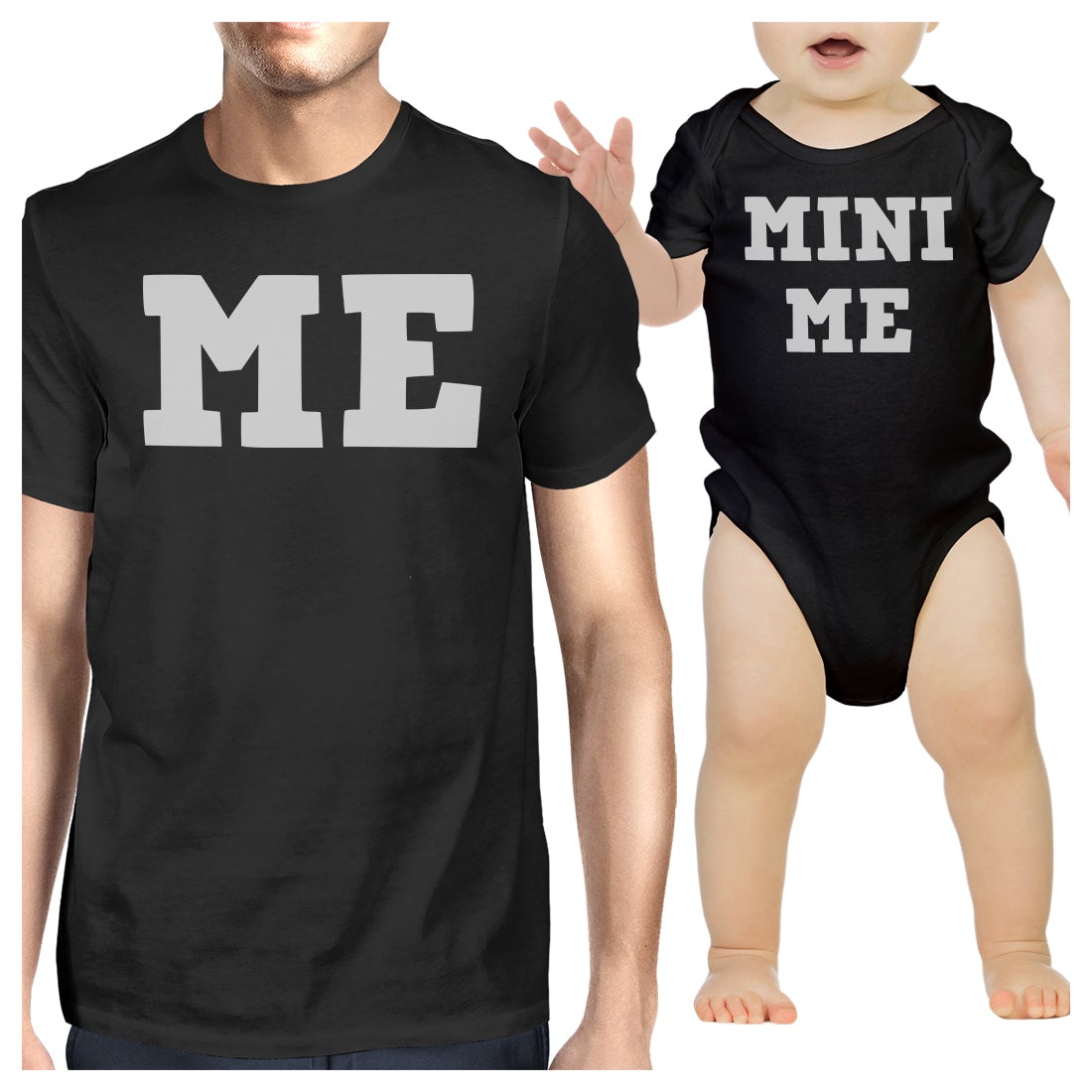 Mini Me Dad and Baby Matching Outfits Infant Bodysuit New Dad Gift Black
