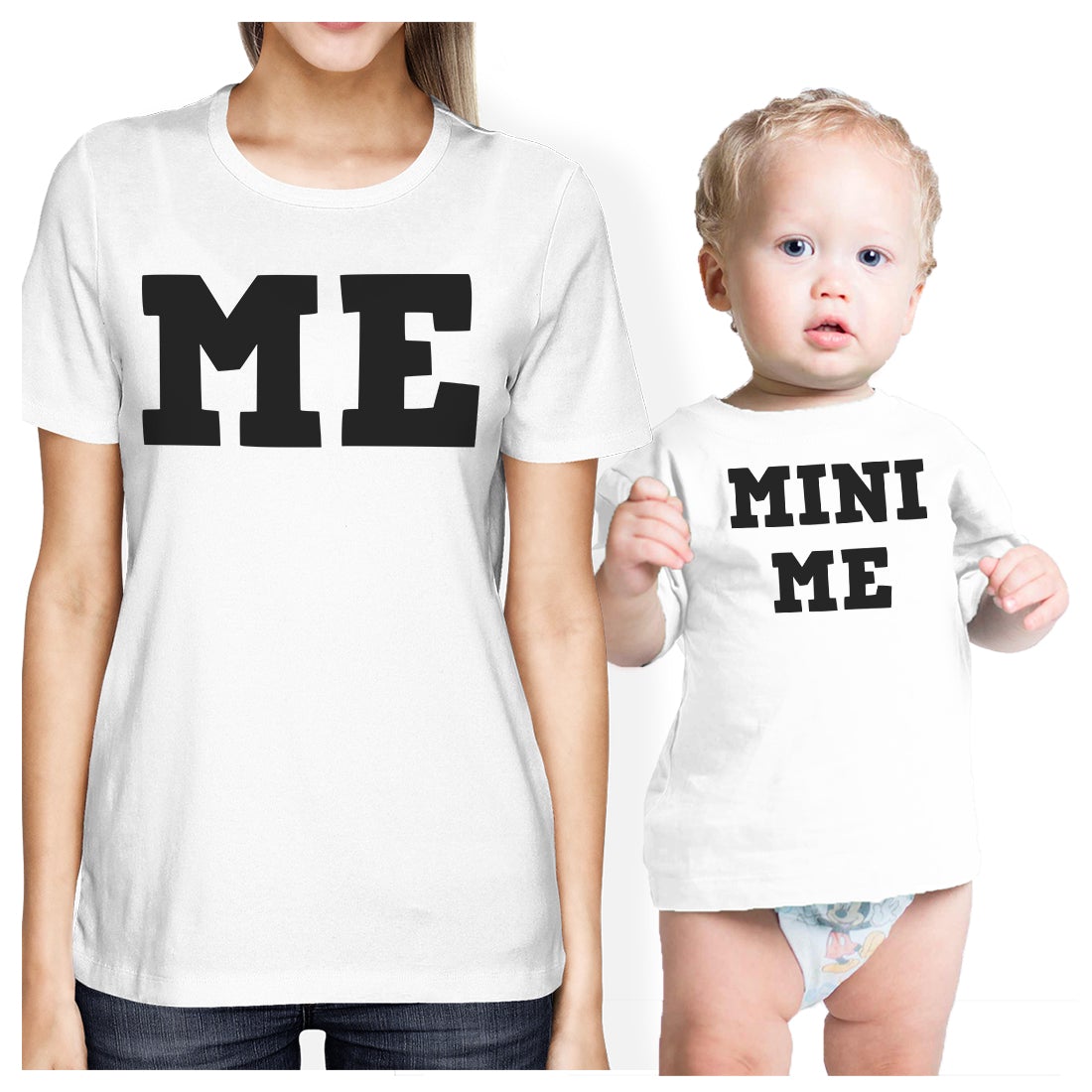 Mini Me Mom and Baby Matching Gift Shirts For New Mom X-Mas White