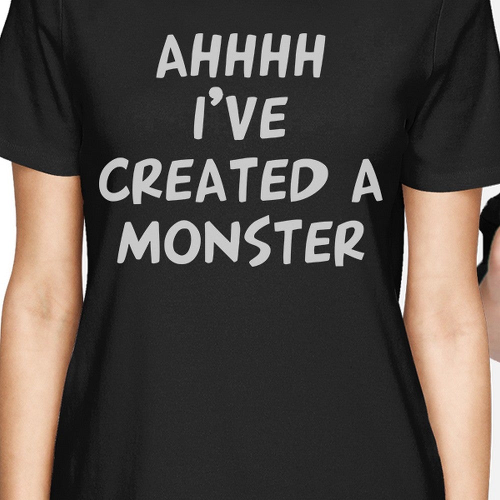 Created A Monster Mom and Baby Matching Gift Shirts Infant Tee Black