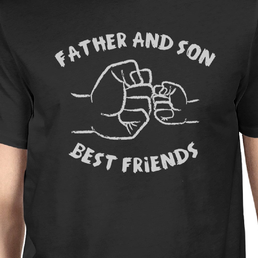 Father And Son Best Friends Fist Pound Dad and Baby Matching Black Shirt