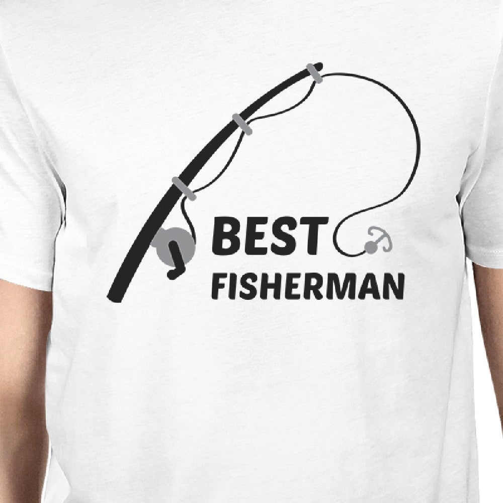 Best Fisherman Cutest Catch Dad and Baby Matching White Shirts