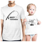 Best Fisherman Cutest Catch Dad and Baby Matching White Shirt