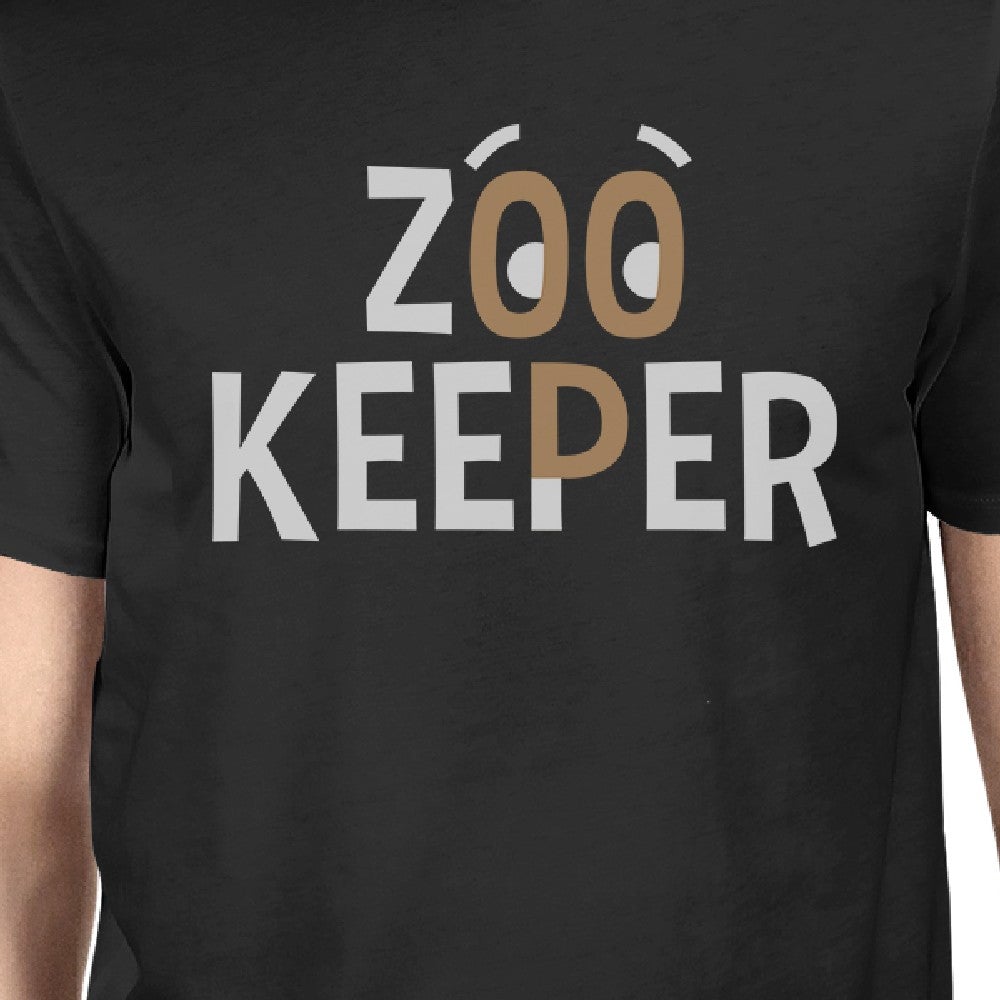 Zoo Keeper Monkey Dad and Baby Matching Black Shirt