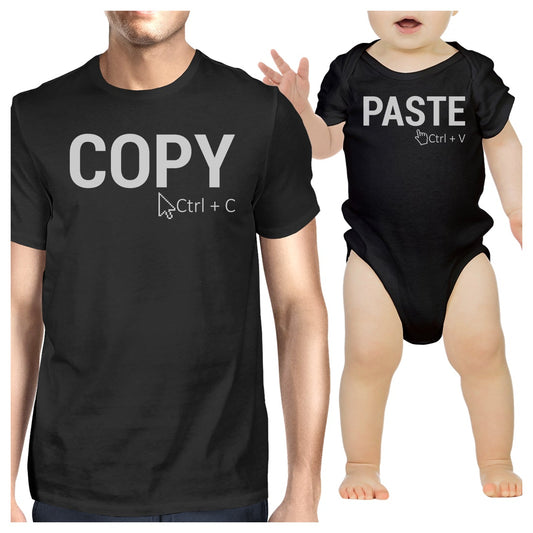 Copy And Paste Dad and Baby Matching Outfits For Family Photo Shoot Black