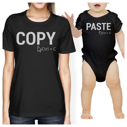 Copy And Paste Mom and Baby Matching Gift T-Shirts For Mothers Day Black