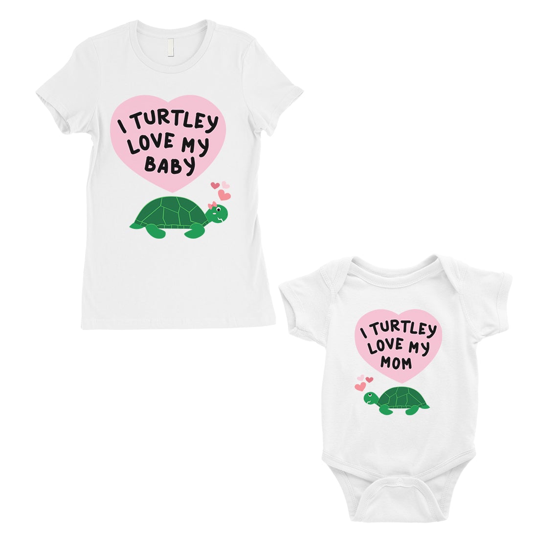 Turtley Love Baby Mom Mom and Baby Matching Gift Shirts For Moms White