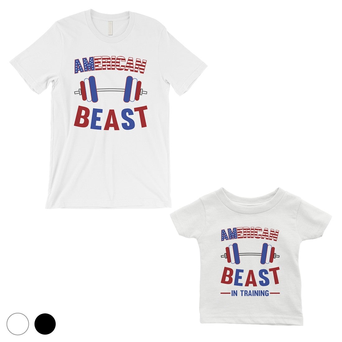 American Beast Training Dad and Baby Matching White