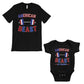American Beast Training Dad and Baby Matching Outfits Black
