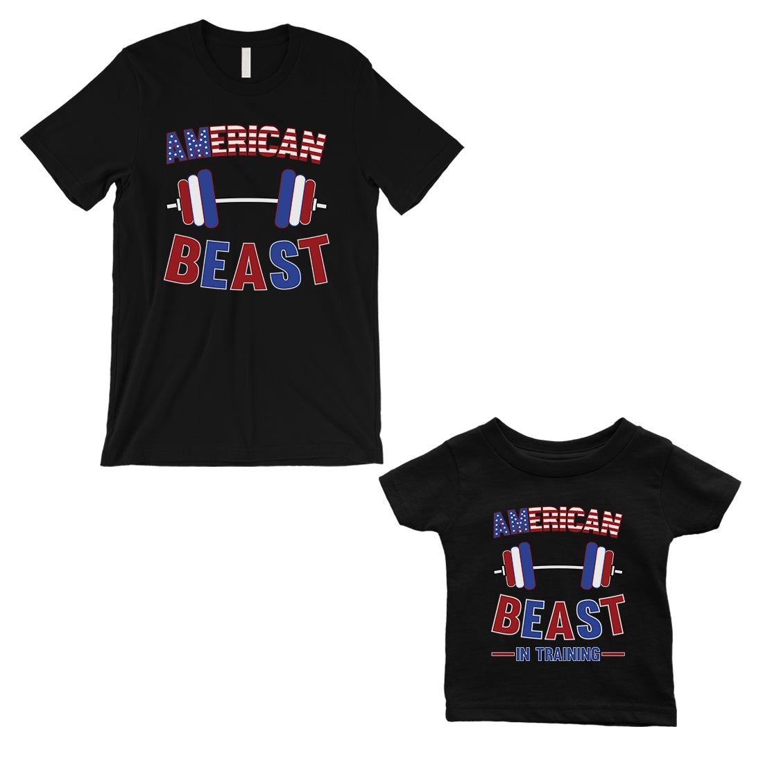 American Beast Training Dad and Baby Matching Black