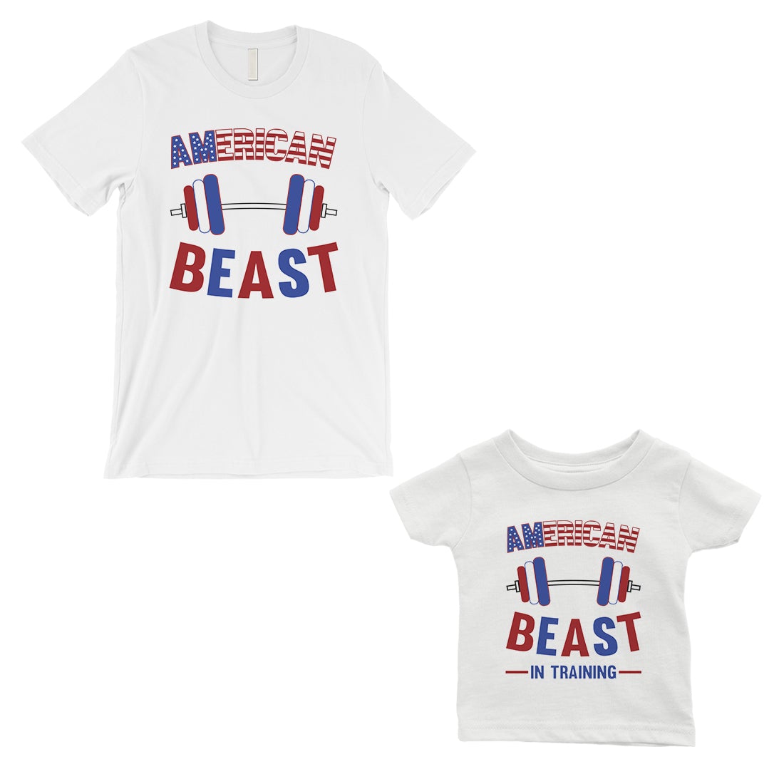 American Beast Training Dad and Baby Matching White