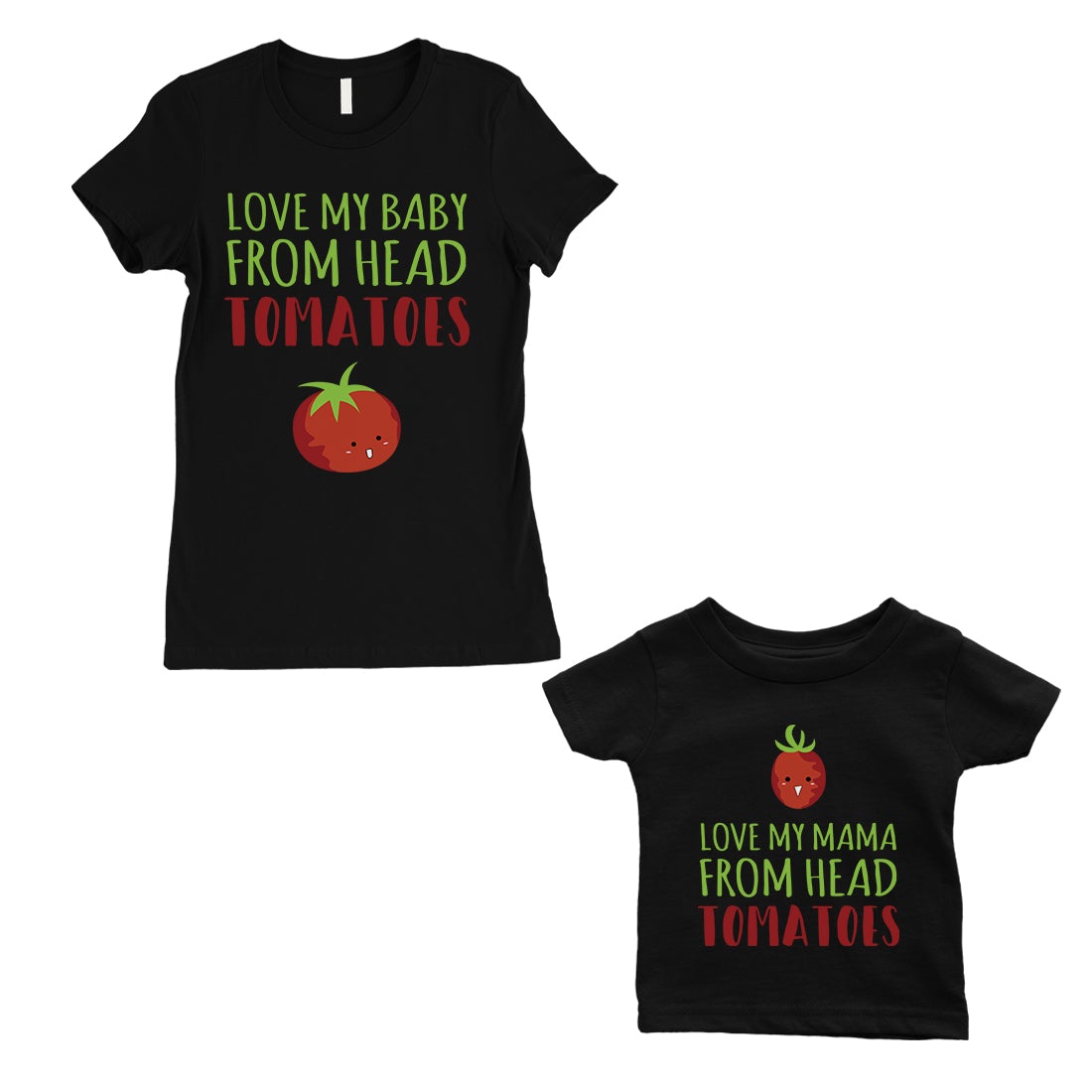 Love From Head Tomatoes Mom and Baby Matching Gift Shirts Black