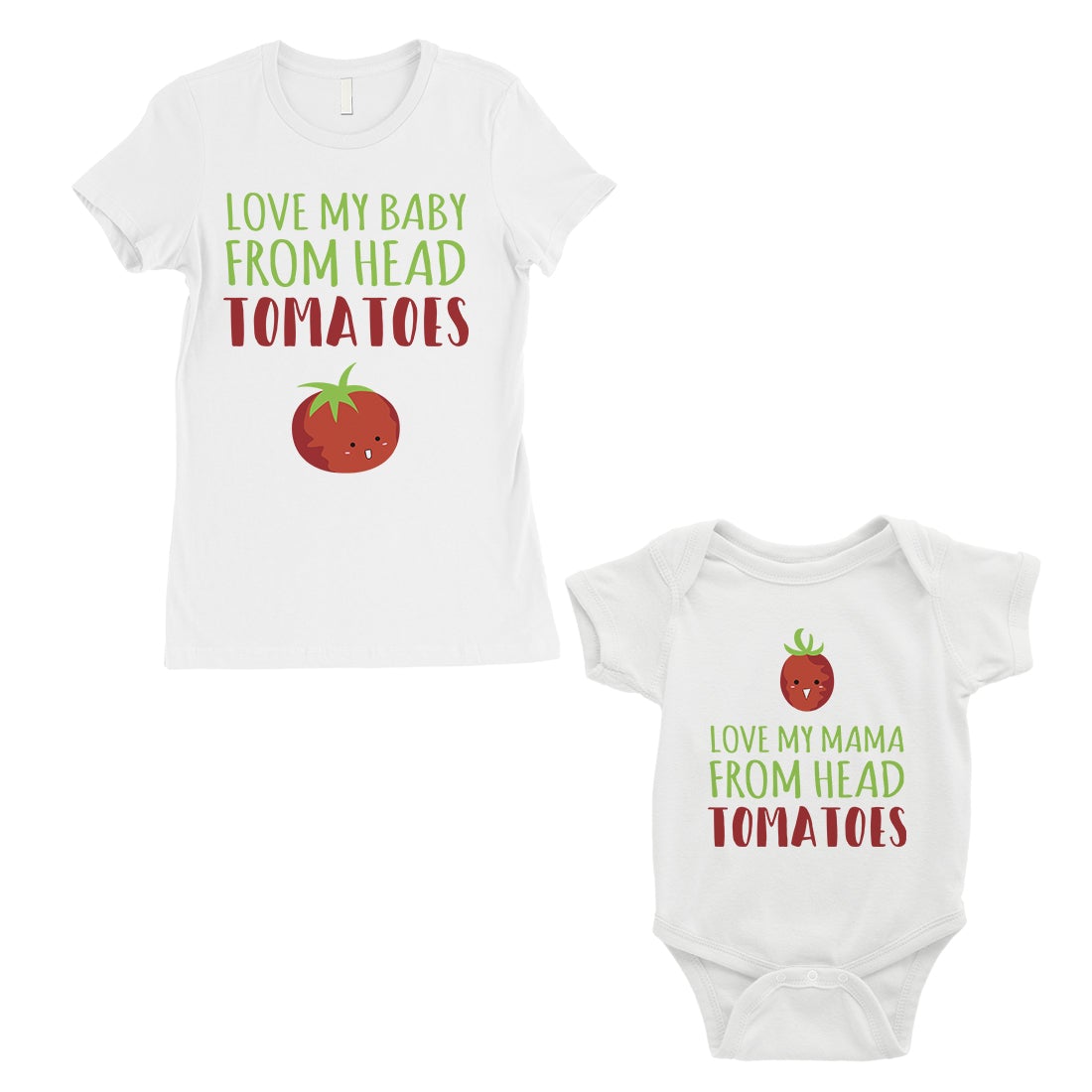 Love From Head Tomatoes Mom and Baby Matching Gift T-Shirts White