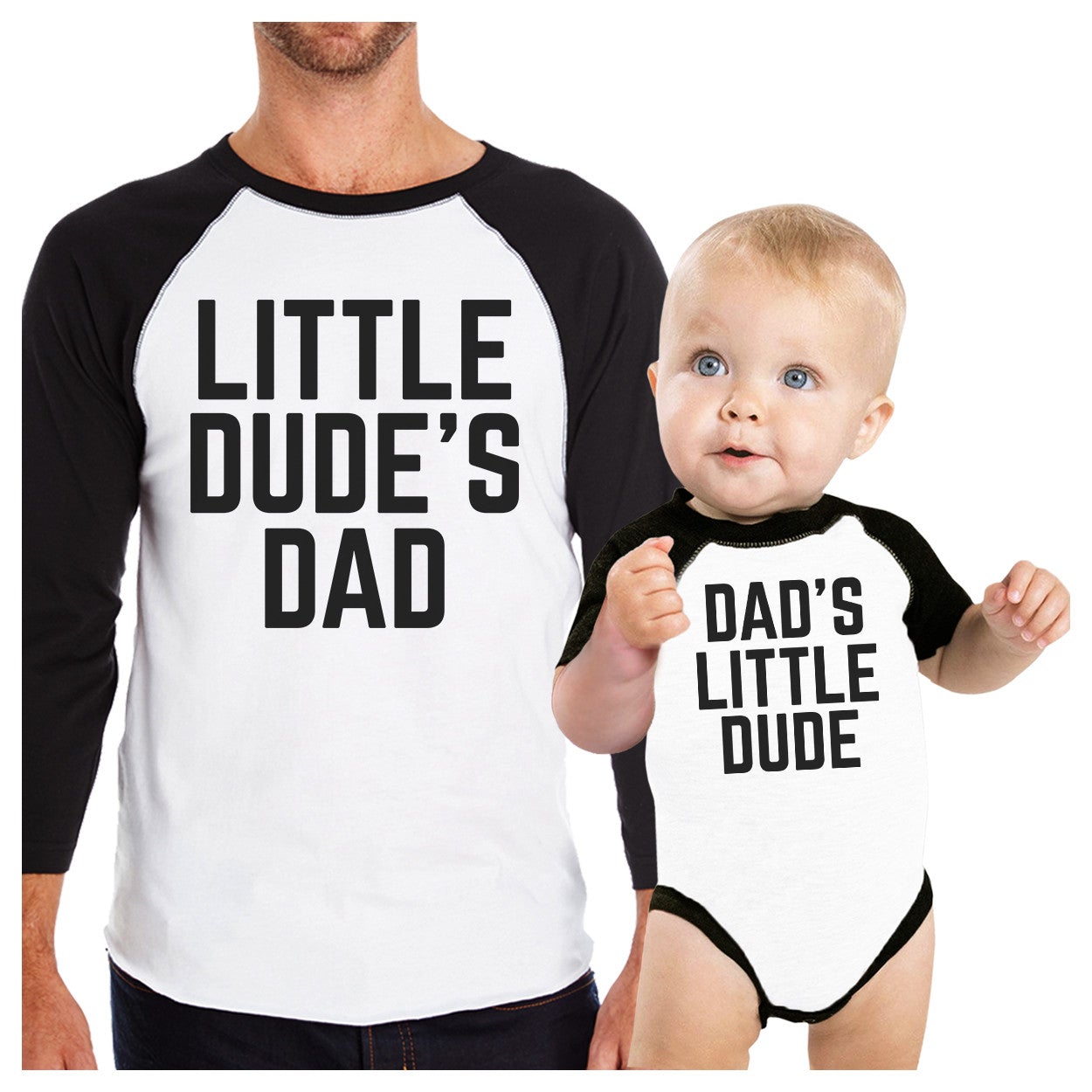Little Dude Funny Matching Baseball Shirts Gifts For Dad And Son - 365 In Love