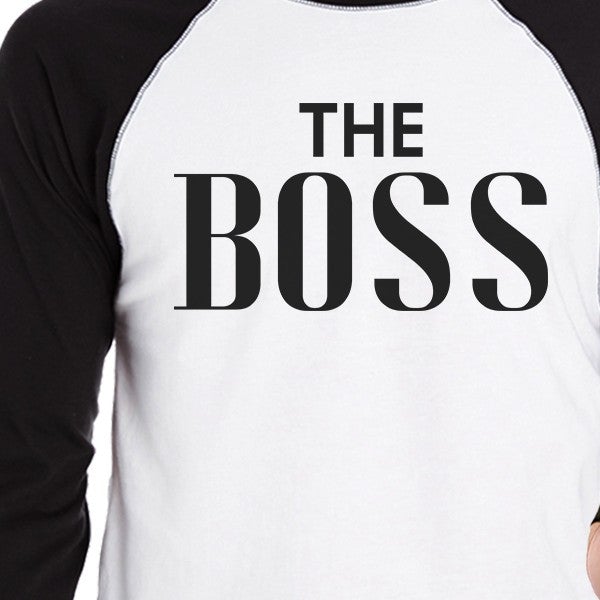 The Real Boss 3/4 Sleeve Baseball T-Shirt Funny Fathers Day Gifts - 365 In Love