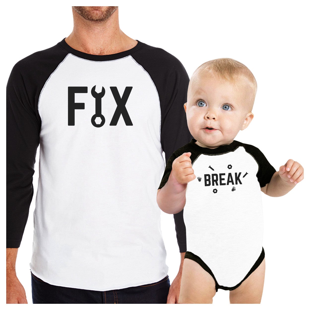 Fix And Break Funny Design Graphic T-Shirt Dad Son Matching Tops - 365 In Love