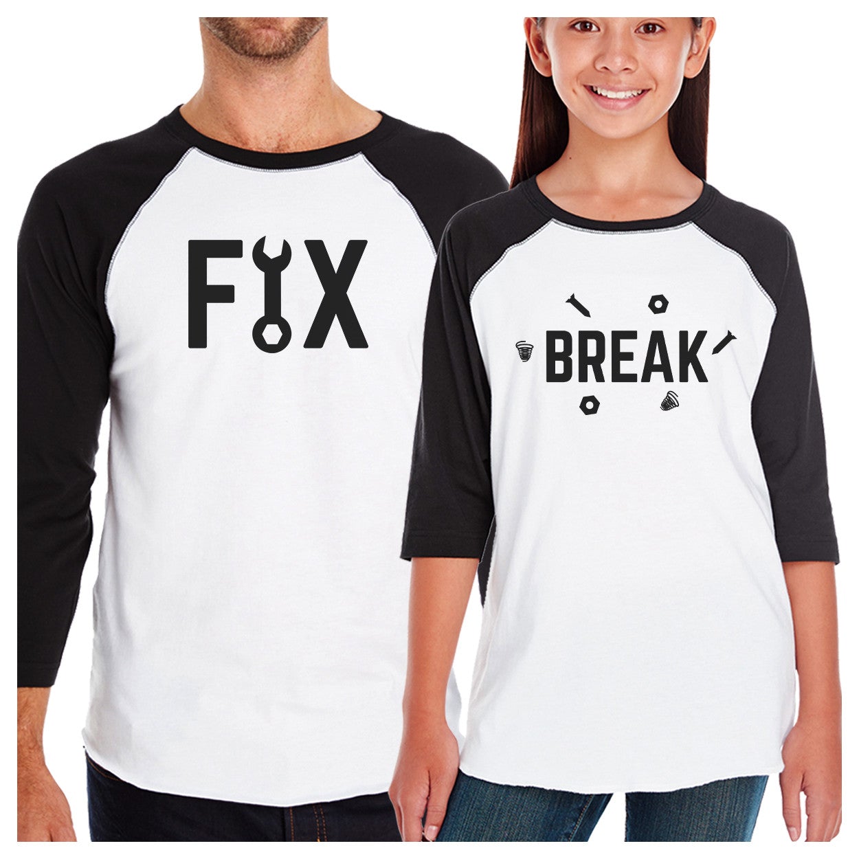 Fix And Break Funny Design Graphic T-Shirt Dad Baby Matching Tops - 365 In Love