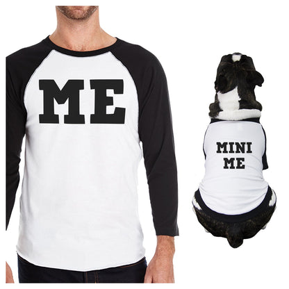 Mini Me Small Pet and Dad Matching Baseball Jerseys Dog Lover Gifts Black and White
