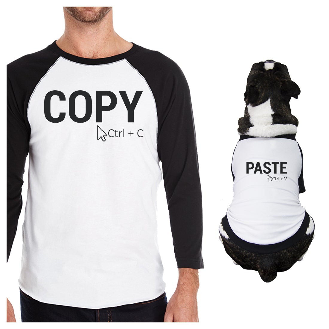 Copy And Paste Small Pet and Dad Matching Baseball Jerseys Unique Black and White
