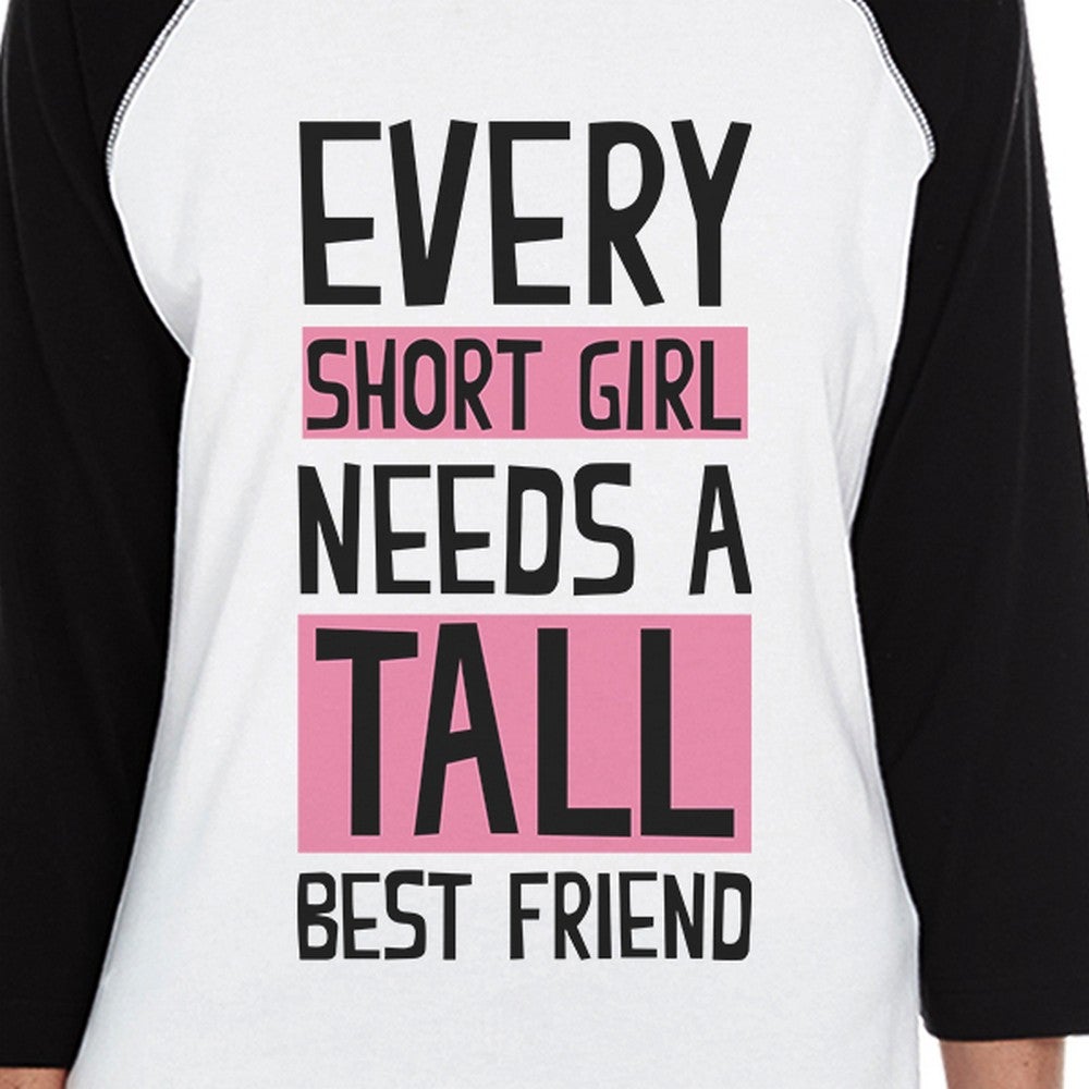 Tall Short Friend Small Dog and Mom Matching Outfits Raglan Tees Black and White