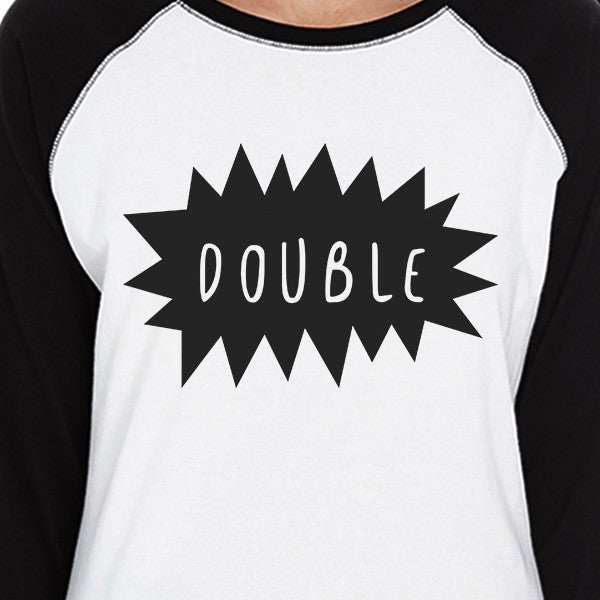 Double Trouble BFF Matching Black And White Baseball Shirts
