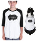 Double Trouble Kid and Pet Matching Black And White Baseball Shirts