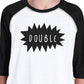 Double Trouble Kid and Pet Matching Black And White Baseball Shirts