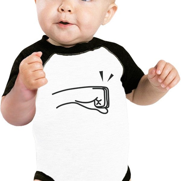 Fists Pound Baby and Pet Matching Black And White Baseball Shirts