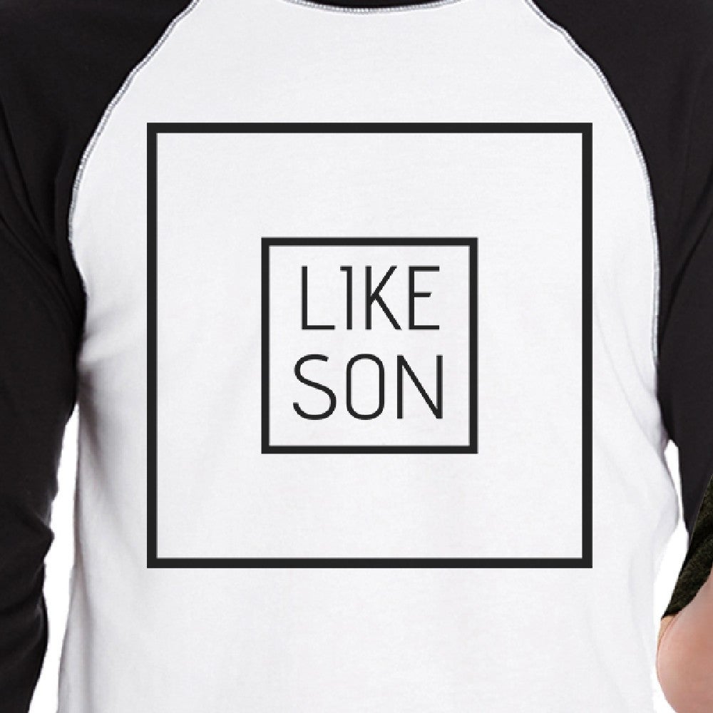 Like Son Like Dad Dad and Baby Matching Black And White Baseball Shirts